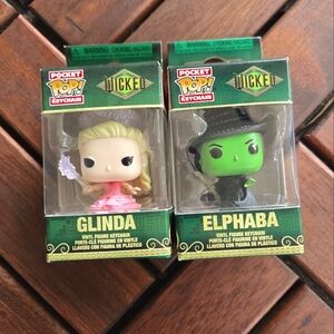 Funko Pocket Pop! Keychain Set – Wicked Glinda & Elphaba Vinyl Figures NWT
